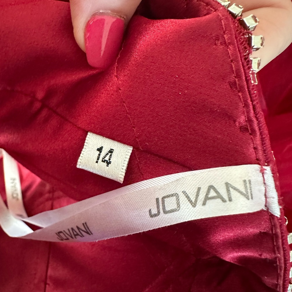 Jovani red formal long 2 piece dress - Picture 4 of 8